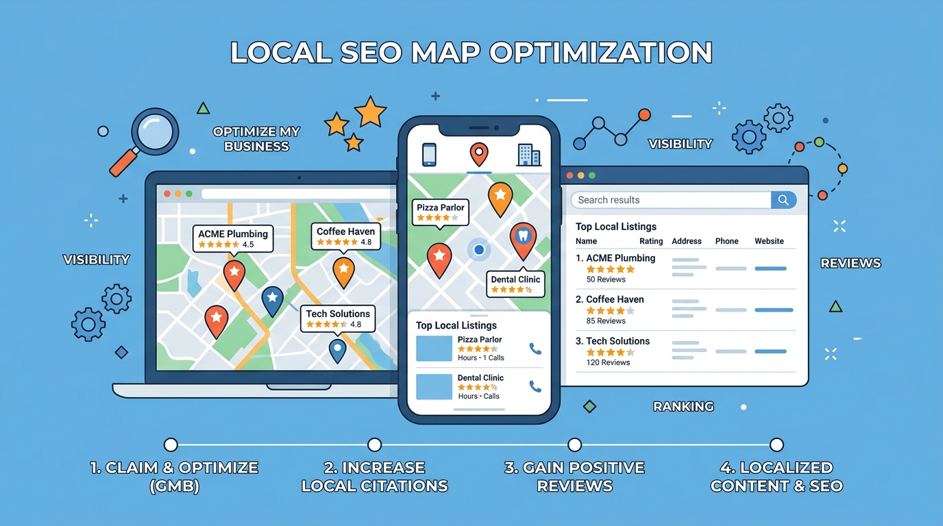 Local SEO ranking and Google Maps optimization process