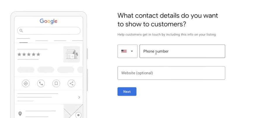 নাম্বার ও ওয়েবসাইট অ্যাড করুন 