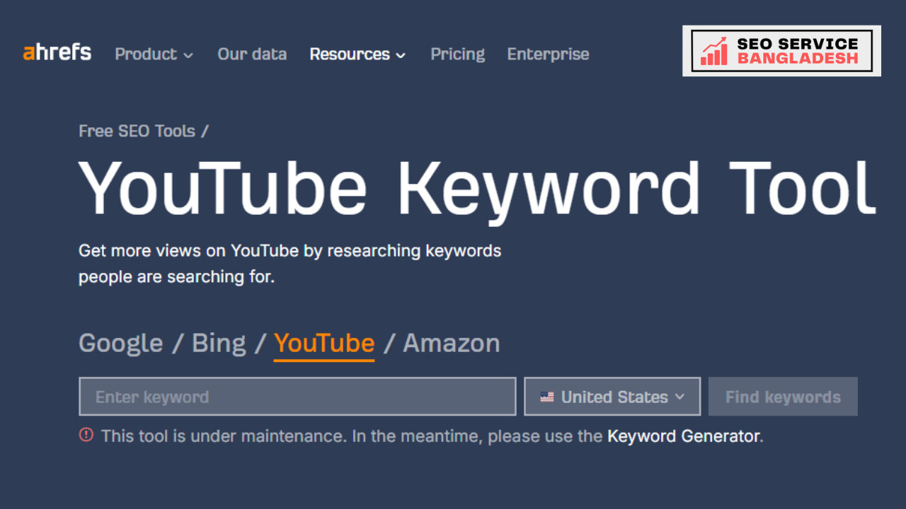 Ahrefs YouTube Keyword Tool