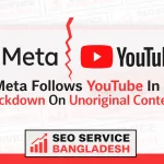 Meta follows YouTube in crackdown on unoriginal content, showing Meta and YouTube logos with a warning theme about duplicate and reused content policies
